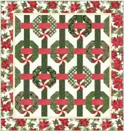 Glad Tidings Quilt Kit by Maywood Studio 62" x 66" Christmas White Theme