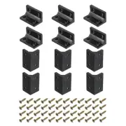 12Pcs 22x38x22mm Nylon Shelf Right Angle Brackets with Screws (Black)