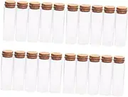 FELTECHELECTR 20pcs Mini Cork Stoppers Glass Bottles Portable Decorative Jars with Corks for DIY Crafts Party Favors Tea Storage Birthdays Weddings Halloween Supplies