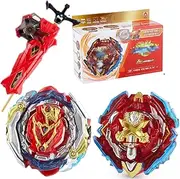 HaoKenai B-201 Zest Achilles Xiphoid Excalibur 1-Piece Two-Way Launcher, Battle Burst Battling Tops with Launchers Set, Burst quadrive Gyros for Boys Kids Birthday Party Christmas Idea Gift