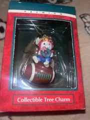 Lustre Fame Mouse On Football Christmas Ornament W/Box