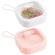 2 Pcs Tin Hair Band Storage Box Makeup Headband Ties Travel