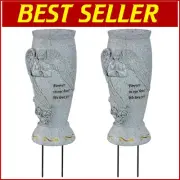 Sturdy Angel Cemetery Vase with Metal Ground Spikes for Fresh/Artificial Flowers