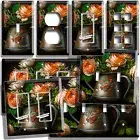 STILL LIFE ROSES RUSTIC PATINA METAL VASE LIGHT SWITCH OUTLET WALL PLATES HD ART