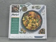 Parini 10" Enameled Cast Iron Skillet Pan Gray Non-Stick Oven Safe Cookware