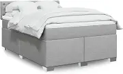 Queen Box Spring Bed with Mattress Dark Grey Fabric Comfortable Support