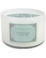 K. Hall Designs Egyptian Jasmine White Glass Candle