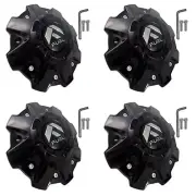 New 1001-79GB Fuel Off-Road Gloss Black Wheel Rim Center Cap (4 CAPS) + SCREWS
