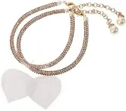 [DEARMAMY] Rhinestone High Heel Straps Anklet Boho Foot Jewelry Boho Ankle Bracelet ’ Ankle Bracelet High Heel Shoe Jewelry Pearl Ankle Bracelets for Women Golden Zinc Alloy