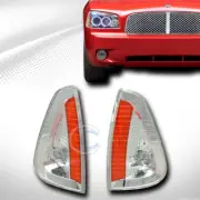 Fits 05/06-10 Dodge Charger LX Chrome Amber Signal Parking Corner Lights Lamps