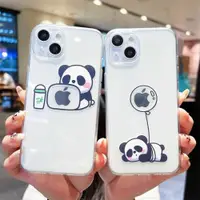在飛比找ETMall東森購物網優惠-可愛創意熊貓加班適用iphone13promax手機殼14p