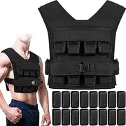 Halfchet 35lbs Weighted Vest Adjustable Weighted Vest for Men Workout Vest with Iron Weights Weighted Vest for Strength Training Running Exercise Fitness Muscle Building Weight Loss Slim Design