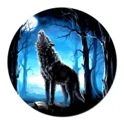 WOLF MOON NIGHT TREE HOWL Pendant On 22" Chain 925 Sterling Silver Necklace Gift