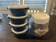 BRAND NEW!!! Tupperware Bowl Set. Black & White 10 Oz. SET OF 8