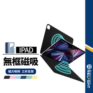 【無邊框雙面夾平板皮套】三折磁吸皮套 適用蘋果 iPad mini6 Pro11 Air 10.9 智能休眠 平板保護套