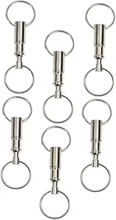 [MOKKHNB] 6pcs Quick Release Key Fob Detachable Pull Apart Keychain Heavy Duty Dual Split Ring Key Holder Versatile for Phones Bags