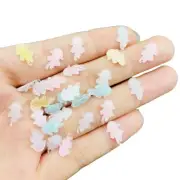 100 Pcs Cute Mini Kawaii Color Resin Jellyfish B Figurine Crafts Flatback