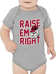 Little King NCAA "Raise Em Right" Short Sleeve Creeper Bodysuit -Newborn and Infant Sizes