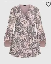 City Chic Medium Dress Paisley Pink Plus Size 18 Mini