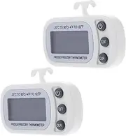 CONGARTENO 2pcs Digital Fridge Thermometer with LCD Display for Accurate Temperature Monitoring Refrigerators and Freezers