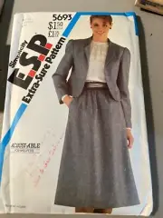 MISSES' SIMPLICITY ESP SEWING PATTERN-#5693-SKIRT, LINED JACKET-SIE 6,8,10