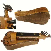 6 strings 24 keys Hurdy Gurdy bird's eye wood inlay shell purfling ,carved scrol