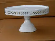 Cake Stand 9" Diameter (Top) Non Revolving , Strong Metal (White)