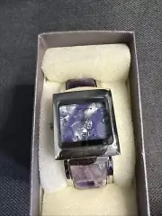 STRADA Japanese Movement Purple Crystal Bangle Bracelet Watch