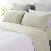 Ramesses Oatmeal Pebble Wash Linen Look Alternative Sheet Set (Single, King Single, Double, Queen, King)