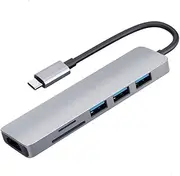 SHU-Store Fit for USB HUB C HUB Adapter 6 in 1 USB C to USB 3.0 HDMI-Compatible Dock Fit for MacBook Pro Fit for Nintendo Switch USB-C Type C 3.0 Splitter (Color : 6 in 1 A)