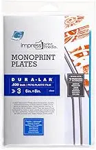 Grafix Impress Print Media Monoprint Plate – 6 x 8”, Pack of 3 – Transparent, Lightweight, Non-Porous .030” Dura-Lar Monoprinting Surface, Economical Alternative to Metal or Glass Plates