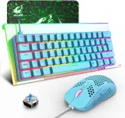 Mini Mechanical Keyboard Mouse Set With Keyboard Stand Wired RGB LED Ergonomic