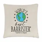 World's Best Barrister Cushion Cover Pillow Funny Joke Best Awesome Solicitor