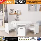 Kids Table and 2 Chair Set Study Desk Dining Wooden Storage Box Toddler Children
