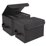 Vinyl Record Storage Set Of 2 Alavisxfxx 7-inch Box Nylon Foldable Stackable Lp