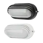 Essex Oval LED Bunker/Wall Light Exterior Louvered in White or Charcoal