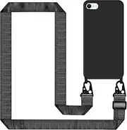 Mobile Phone Chain for iPhone 16e Case with Strap, Silicone Mobile Phone Case for iPhone 16e with Chain, Shockproof Protective Case with Soft Microfibre Lining, Necklace Cord for Hanging