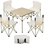 MEET- ORIGIN Outdoor Stackable Portable Lightweight Folding Table and Chairs Set