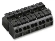 WAGO - 4 Conductor Chassis Mount Terminal Strip, 20AWG to 12AWG, 32A, 5 Pole