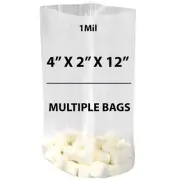 1Mil 4" X 2" X 12" | Clear Gusseted Bags, Heat Sealable | Multiple Bags