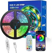 3m RGBIC LED TV Backlight with App & Music Sync – USB-Powered Gaming Light Strip for 40–60″ TVs, Computer Monitors & Ambient Home Theater Lighting