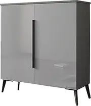 2 Door Wooden Shoe Cabinet, Home Shoe Storage Rack Furniture Unit, Can Hold 8-15 Pairs of Shoes, Suitable for Narrow Corridors, Living Rooms and Bedrooms