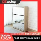 Shoe Cabinet Oak 3 Drawers Wall Mounted Storage Stylish 63x17x102.5 3047