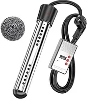 Immersion Water Heater 3000W for Pool Bathtub Bucket, Portable Electric Heater Stainless Steel Guard for Home Outdoor Travel Camping (with Smart Timer)