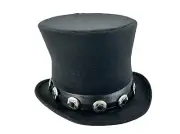 ROCK STAR SLASH GUITAR COSTUME TOP HAT CONCHO STEEL GNR LEATHER BAND USA MADE