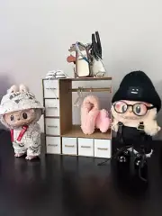 Wardrobe Closet For Labubu Doll With Custom Hangers