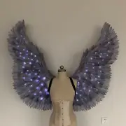 LED Angel Wings From Goose Feathers Handmade Cosplay Photography Costume Stars