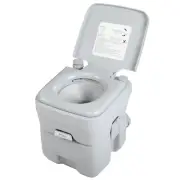 20L 5 Gallon Portable Toilet Flush Commode Outdoor/Indoor Camping Commode Gray