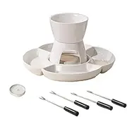 Générique Chocolate Fondue Set, Ceramic Fondue Set, Interactive Fondue Set, Tray Sets with Fork, Ceramic Interactive Chocolate with Fork and Tray, Perfect for Melting Chocolate, Cheese, and Candy