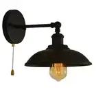 Vintage Black Wall Sconce Light, 1-Light Switch Farmhouse Wall Lamp, Industri...